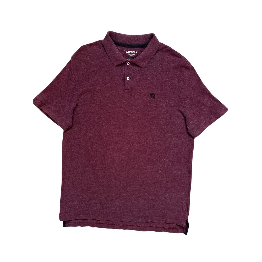 Express Men's Maroon Pique Polo, Size XL, #295
